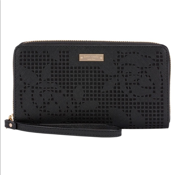 kate spade Handbags - Kate Spade New York Black Perforated Wristlet